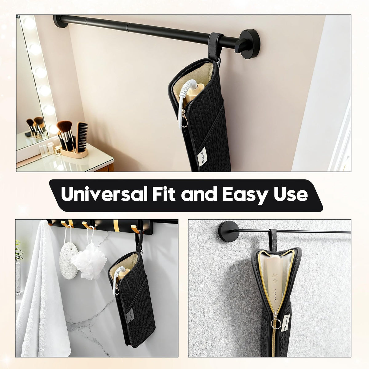 Heat-Resistant Travel Hair Tool Organizer Bag for Curling Iron & Flat Iron