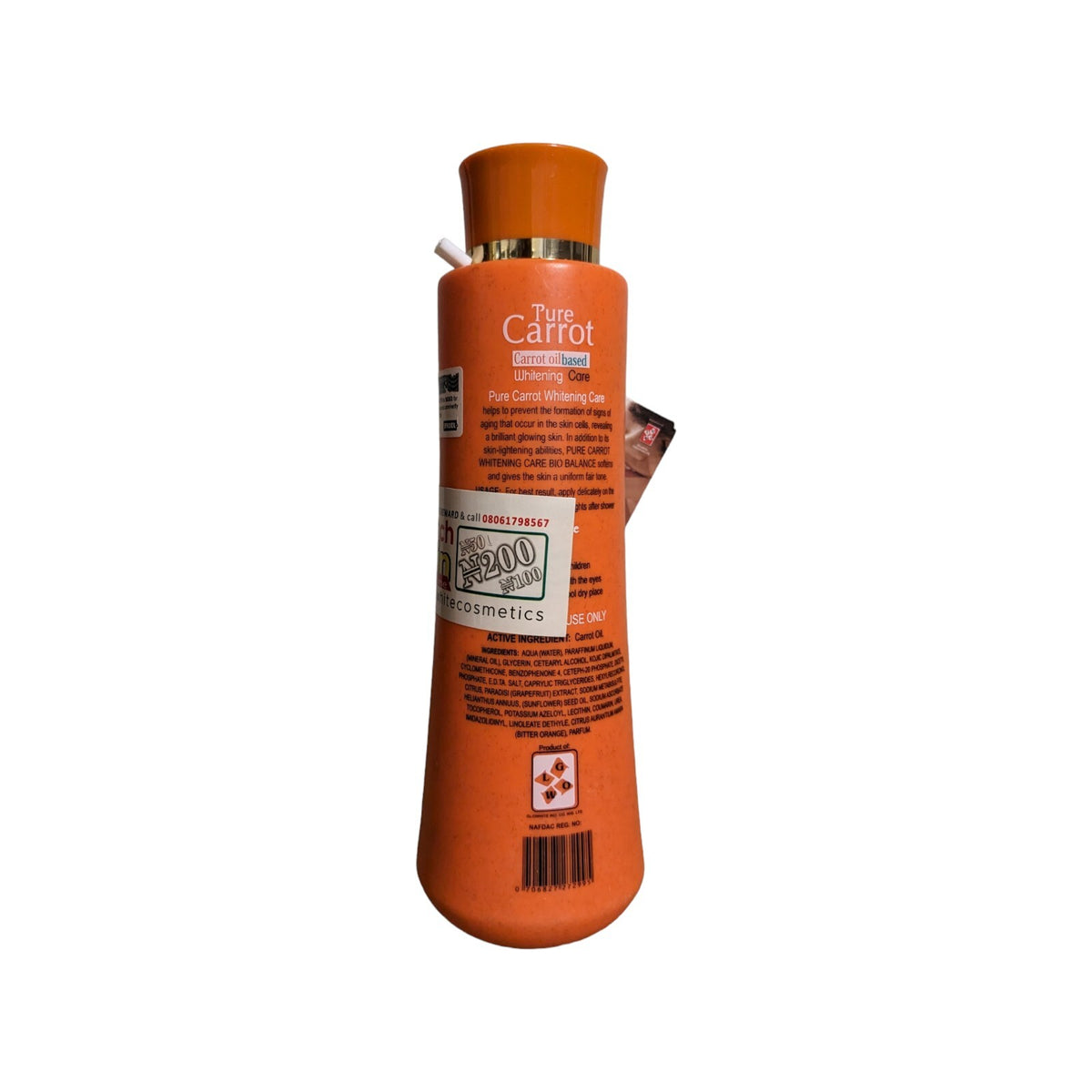 Brightening Carrot Oil Body Lotion 450ml - Rejuvenating Moisturizer