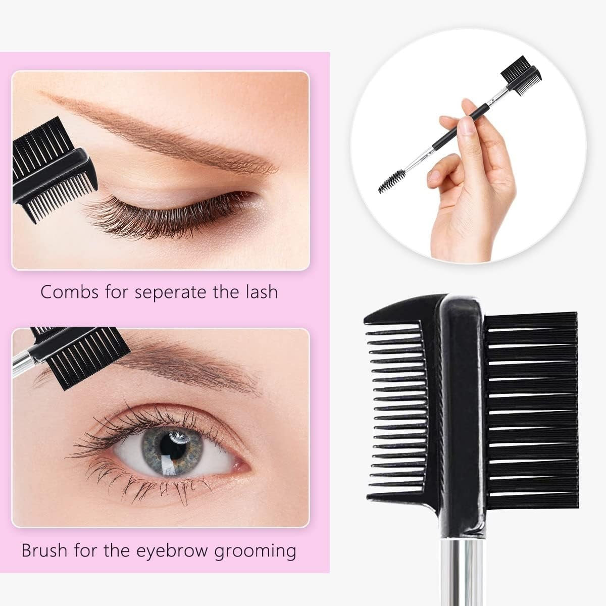 Multi-Function Eyelash & Eyebrow Kit with Curler Comb Tweezers & Brushes