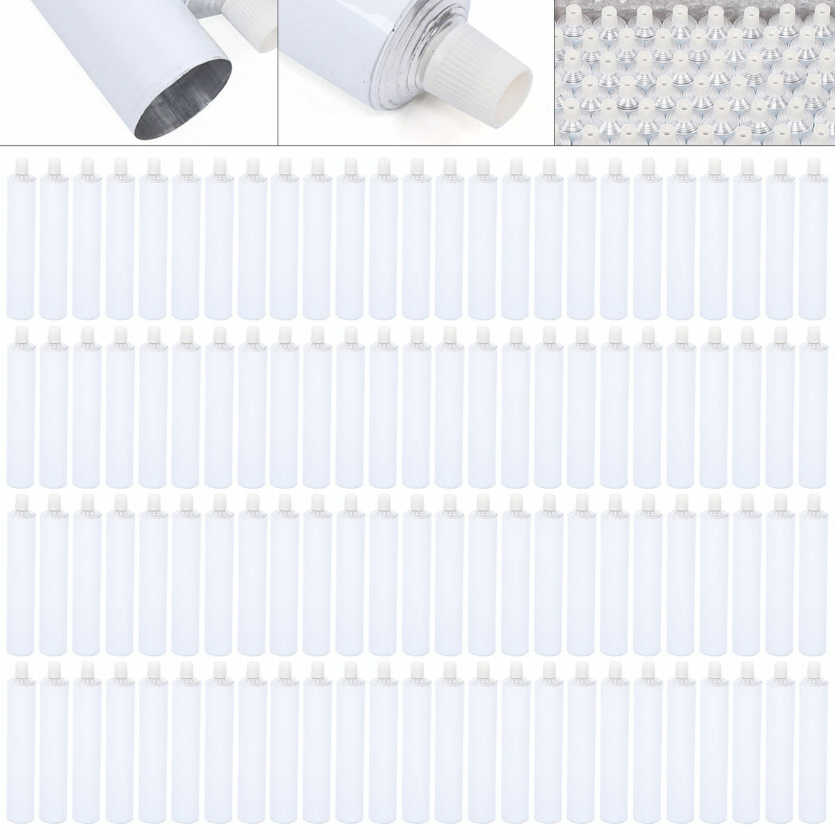 100 Pack Aluminum Travel Toothpaste Tubes Refillable Unsealing Containers
