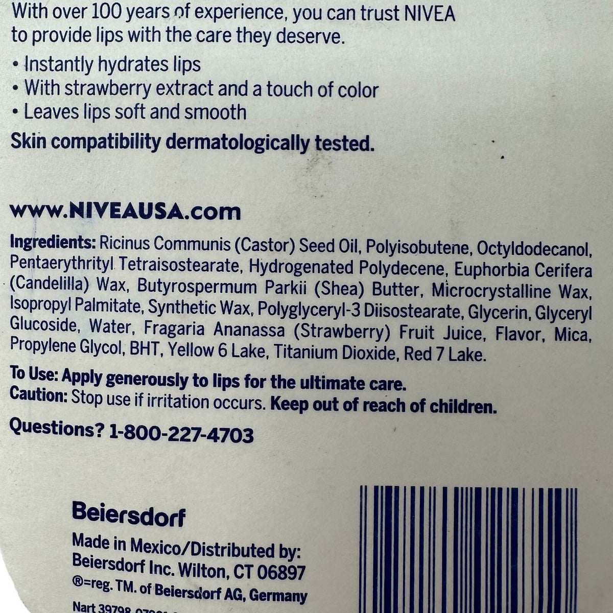 Nivea Strawberry Lip Balm Set - Tinted Scented Moisturizing Lip Care, 4 Pack