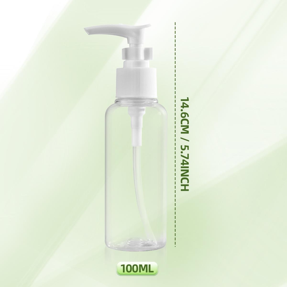100ml Thickened Transparent Buckle Pump Extrusion Bottle Set for Shampoo
