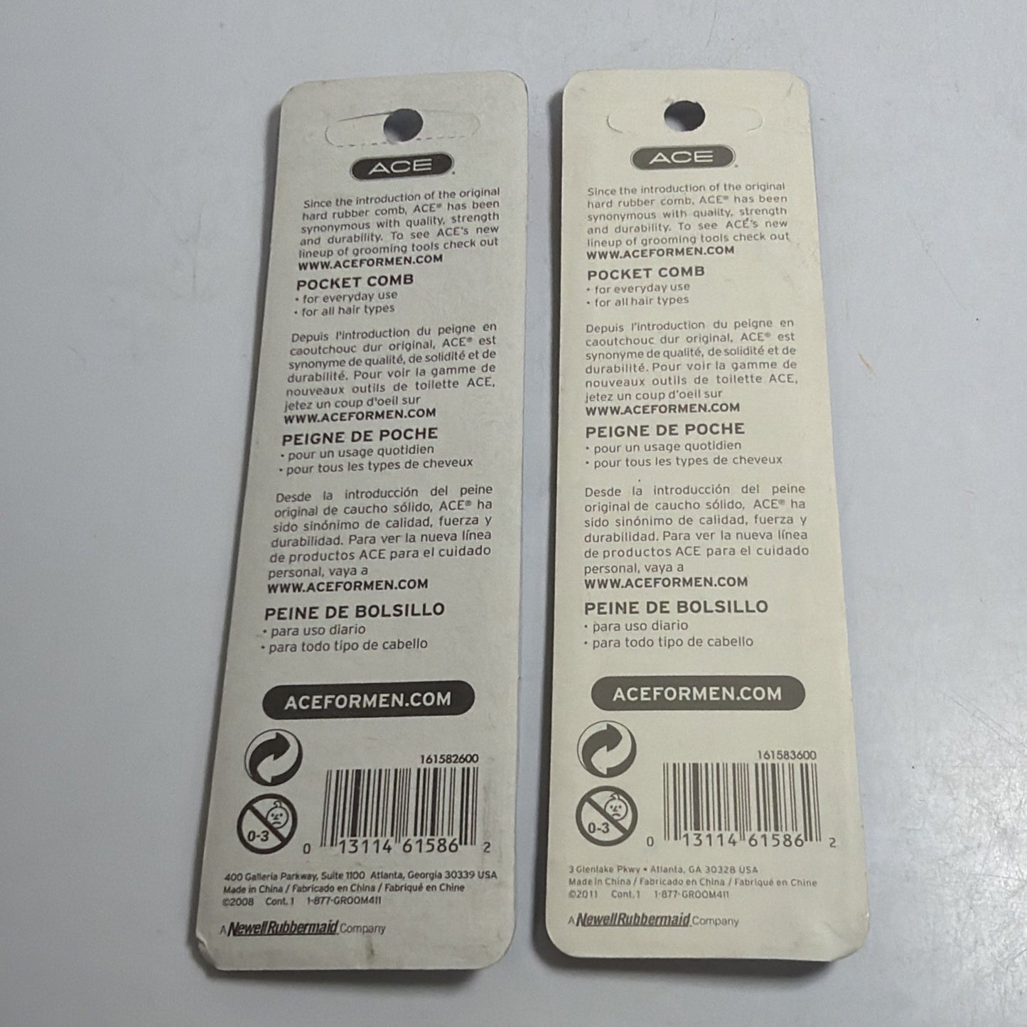 Black Comb Set - 2 Pack Hair Combs for Styling & Detangling