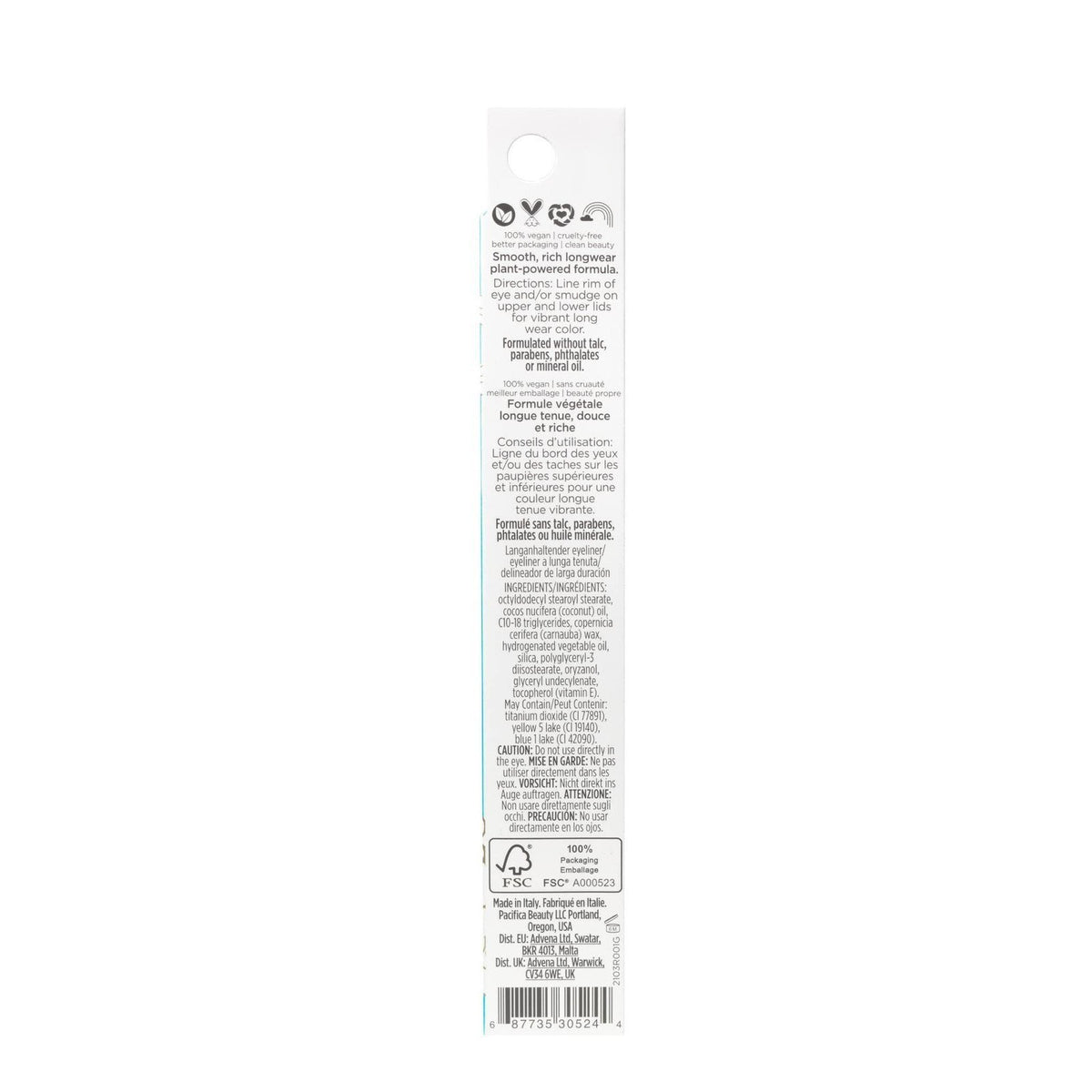 Waterproof Pastel Blue Eyeliner Pencil - Longwear, Smudge-Proof, Vegan