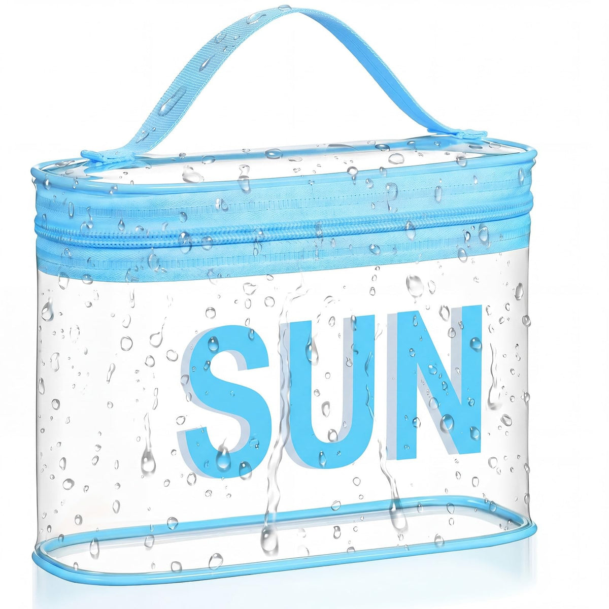 Clear Waterproof Makeup Bag - Large Travel Cosmetic Organizer 8.27x6.3x3.15 inches