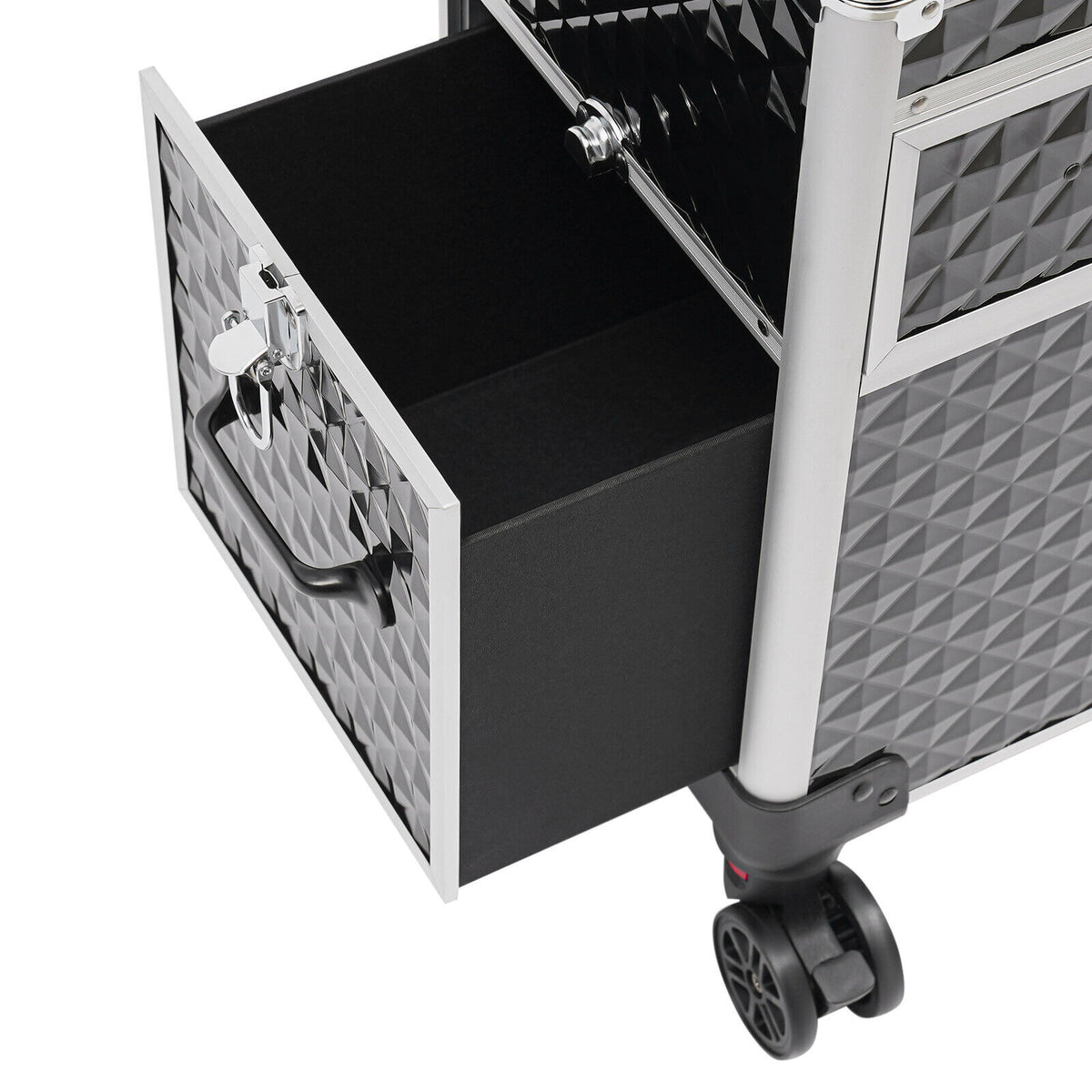 Rolling Makeup Case with Large Capacity Travel Cosmetic Storage Trolley