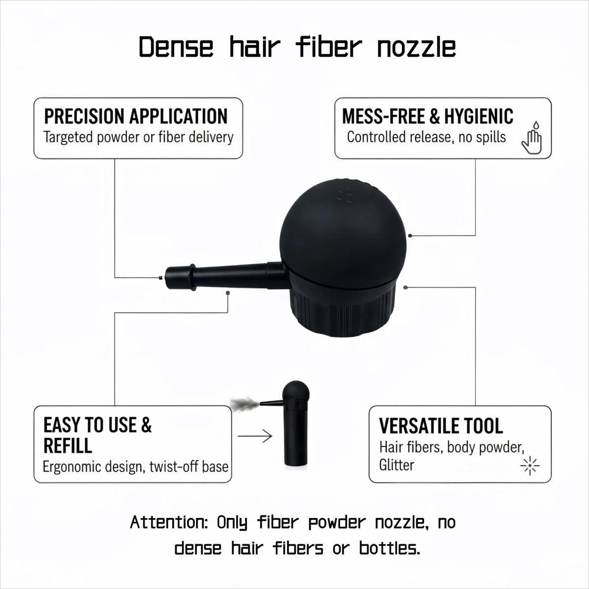 Hair Fiber Sprayer Applicator - Professional Hair Thickening Dispenser for Men & Women