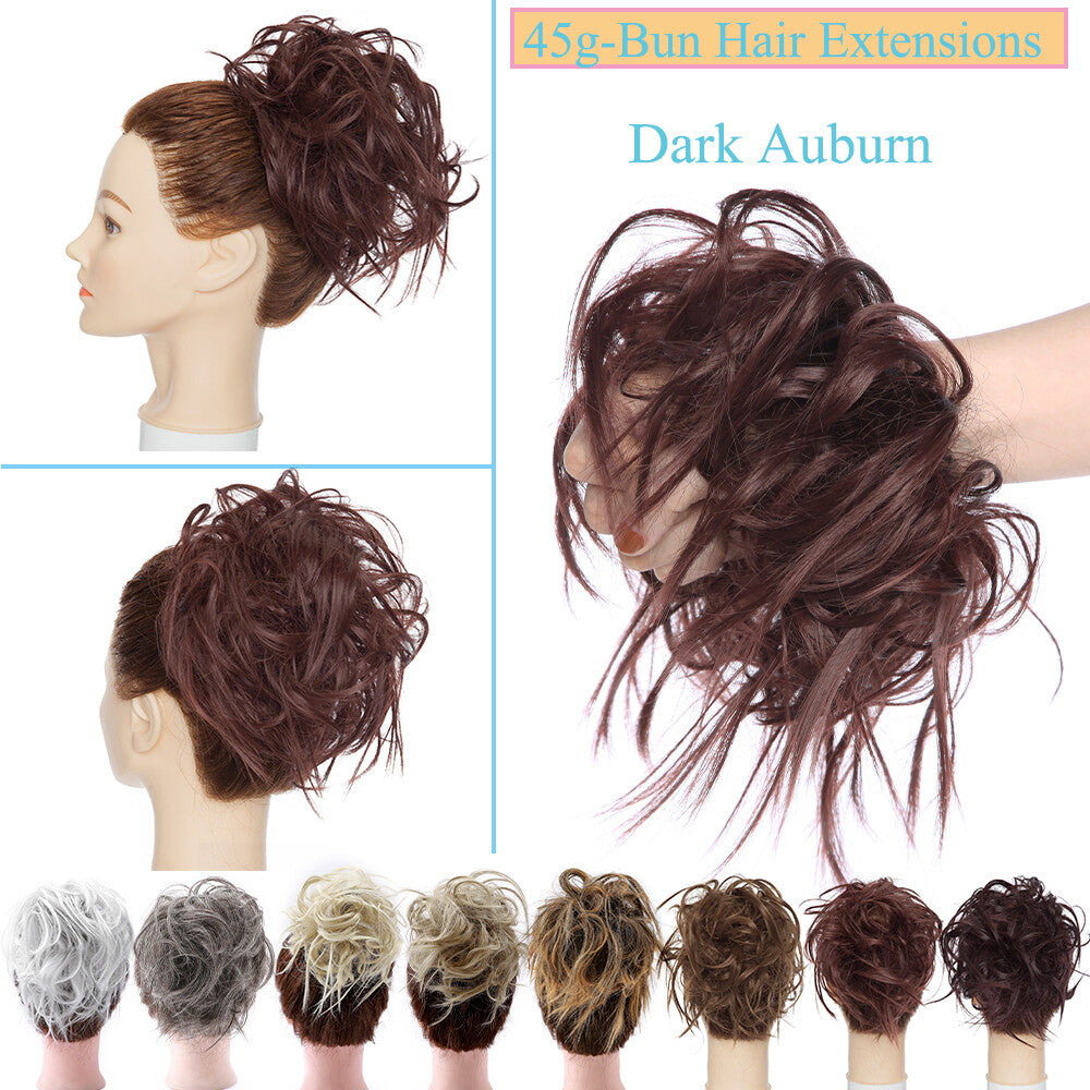 Large Messy Bun Hair Extension - Voluminous Synthetic Ponytail Wrap