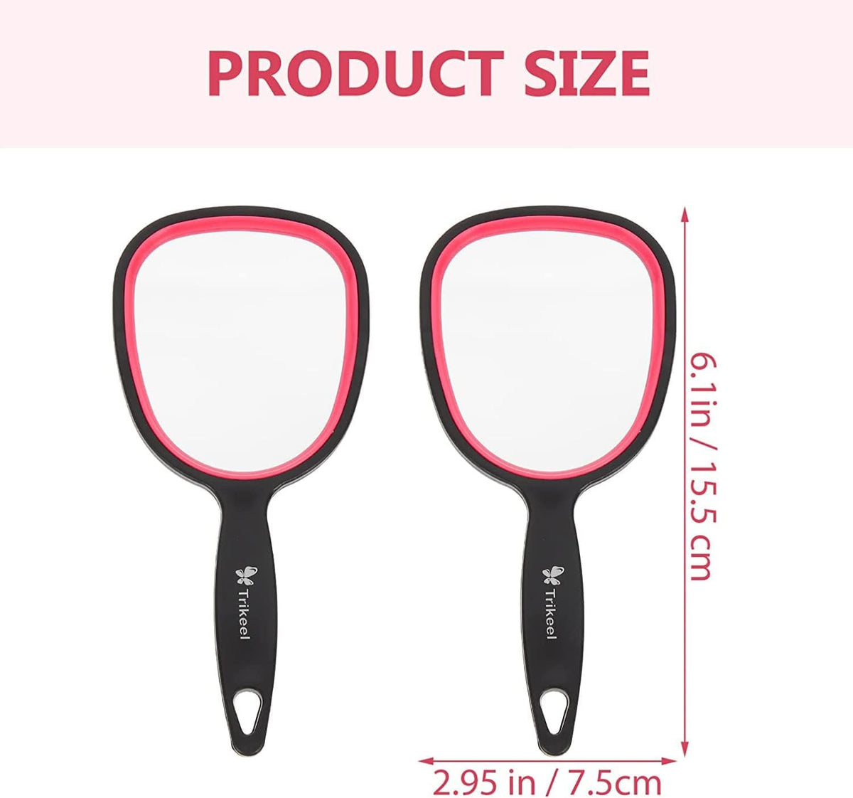 Lightweight Handheld Mirror with Handle for Makeup & Travel - Compact, Unbreakable, 1X Magnification