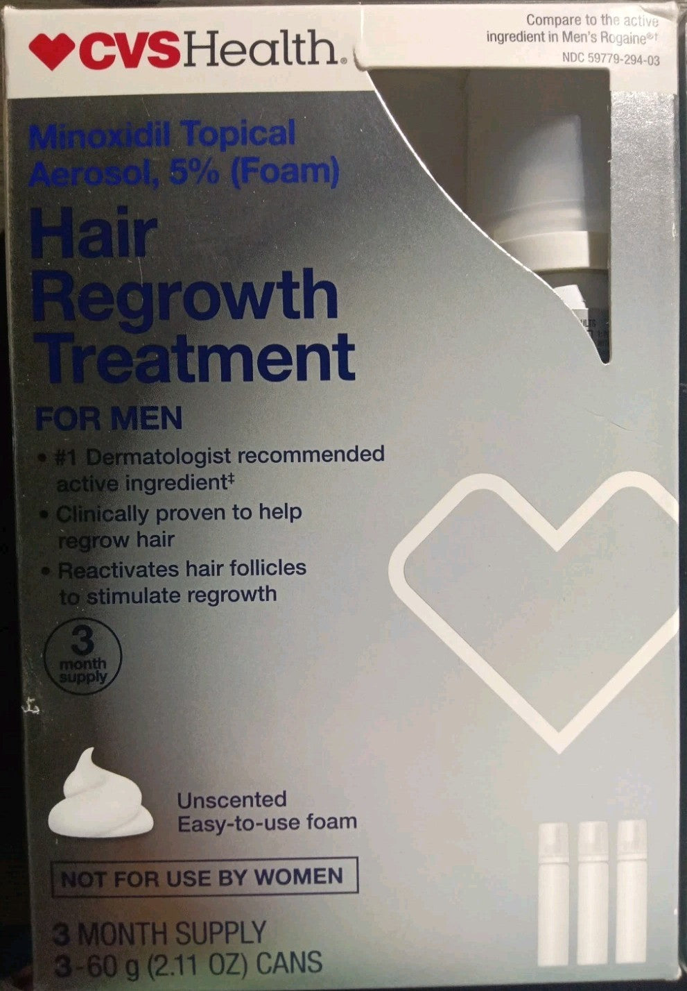 Minoxidil 5% Hair Regrowth Treatment for Men, 3-Month Supply