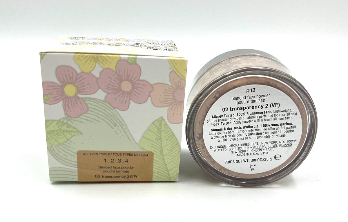 Clinique Blended Face Powder 02 Transparency - All Skin Tones, 0.88 oz