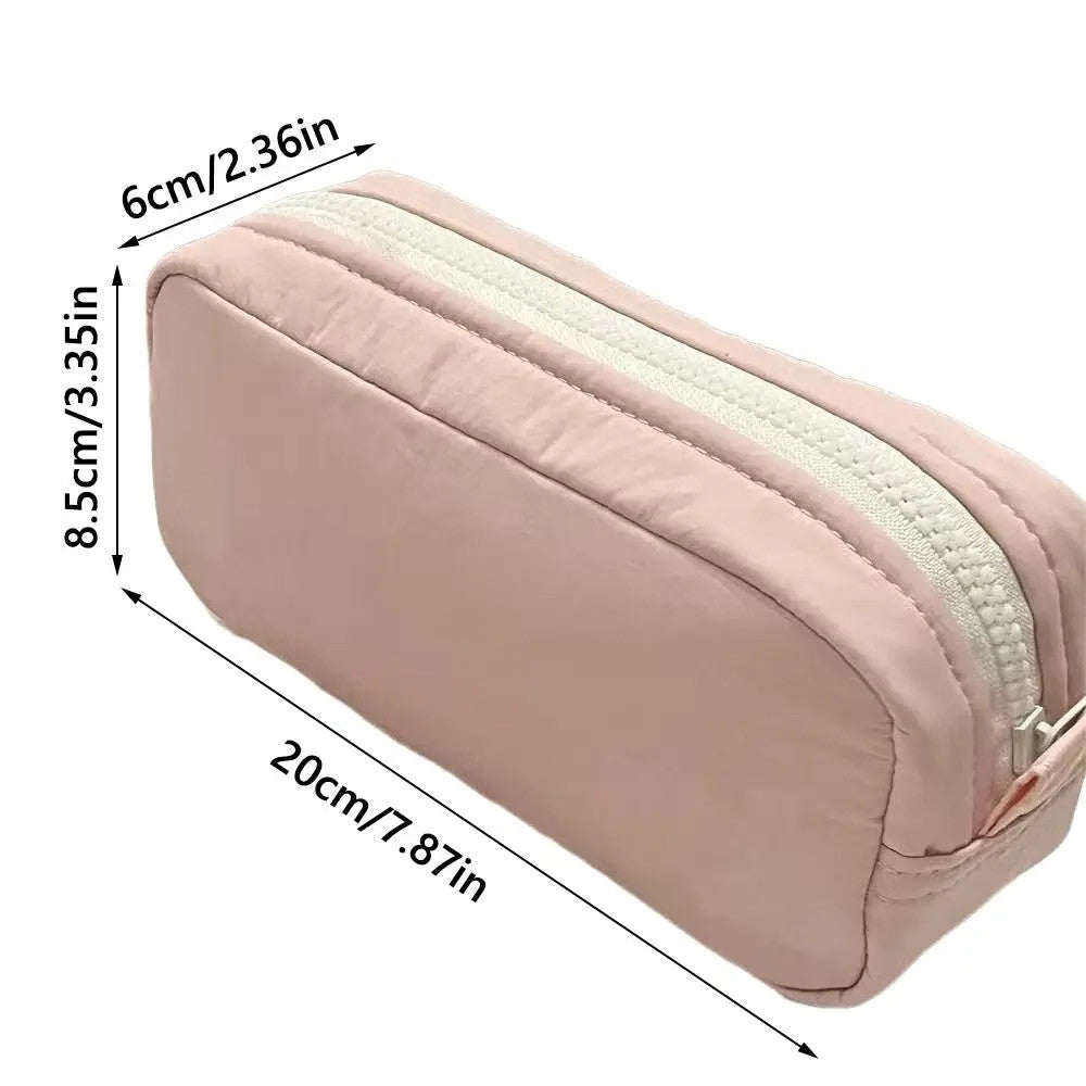 Large Capacity Stationery Pen Bag with Zipper - Durable Cloth Organizer