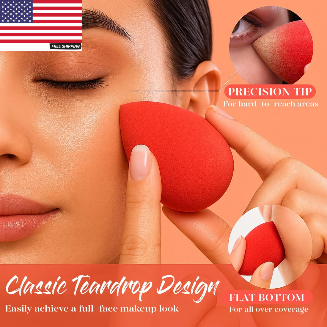 Makeup Sponge Set 5 Pack - Micro Porous, Soft Latex-Free Foundation Blenders
