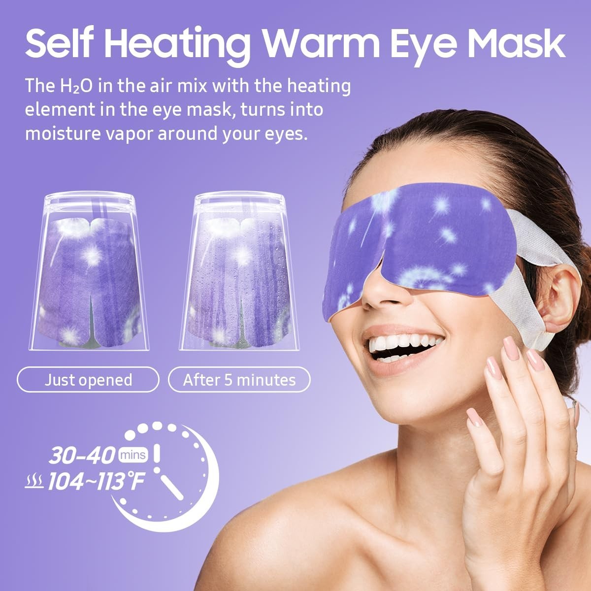 Travel Lavender Scented Eye Masks for Puffy Eyes Relief - 10 Pack