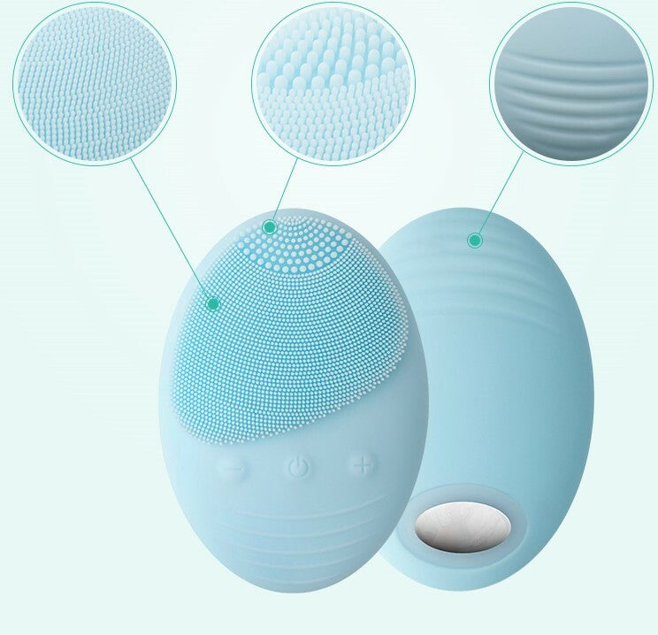 Wireless Electric Facial Cleansing Brush with LED Light Therapy Waterproof Skin Care Device