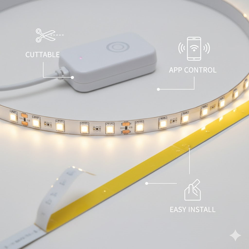 Smart WiFi LED Strip Lights 10FT RGB Dimmable Compatible with Alexa & Google