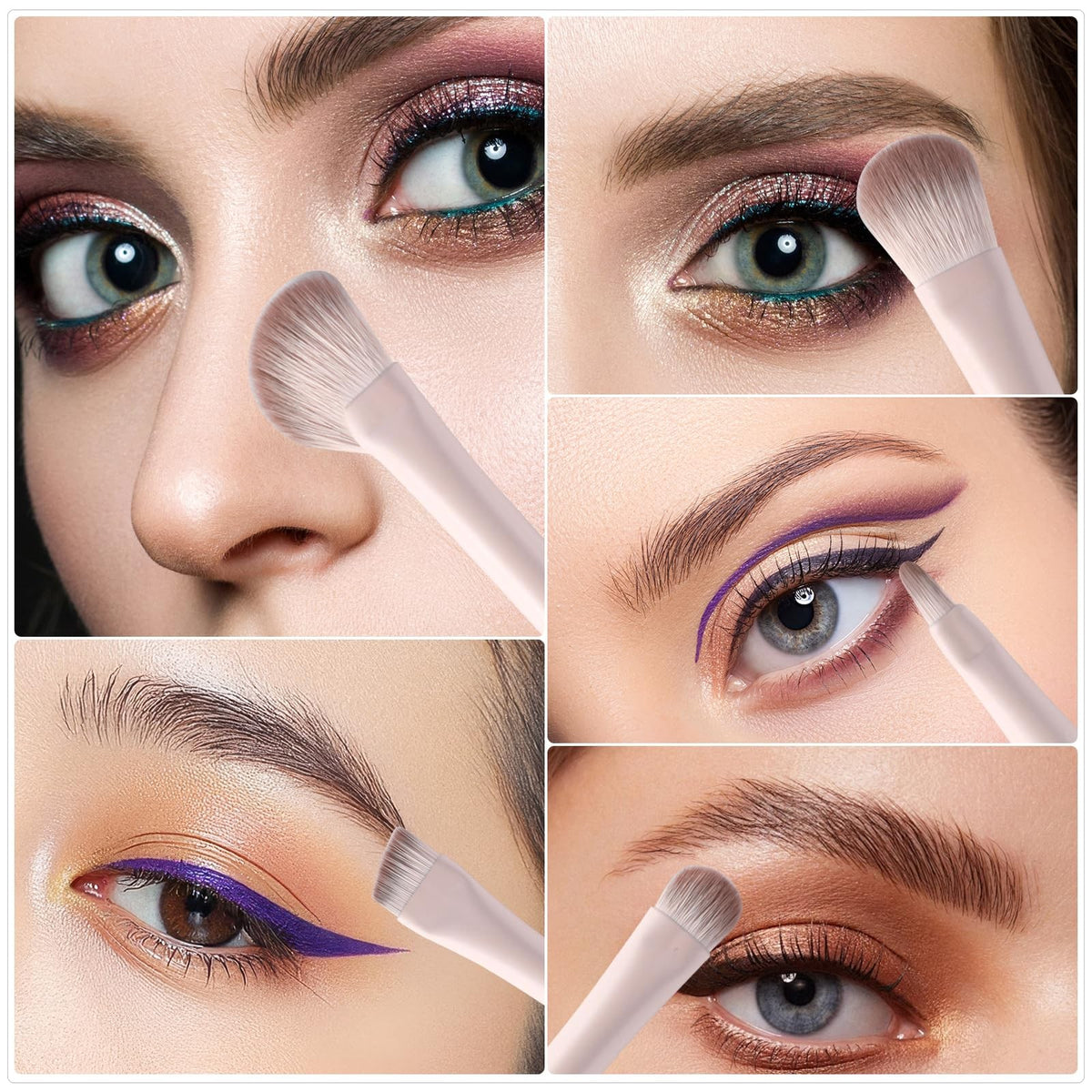Professional Eye Makeup Brush Set - 8 Vegan Brushes for Blending & Detailing