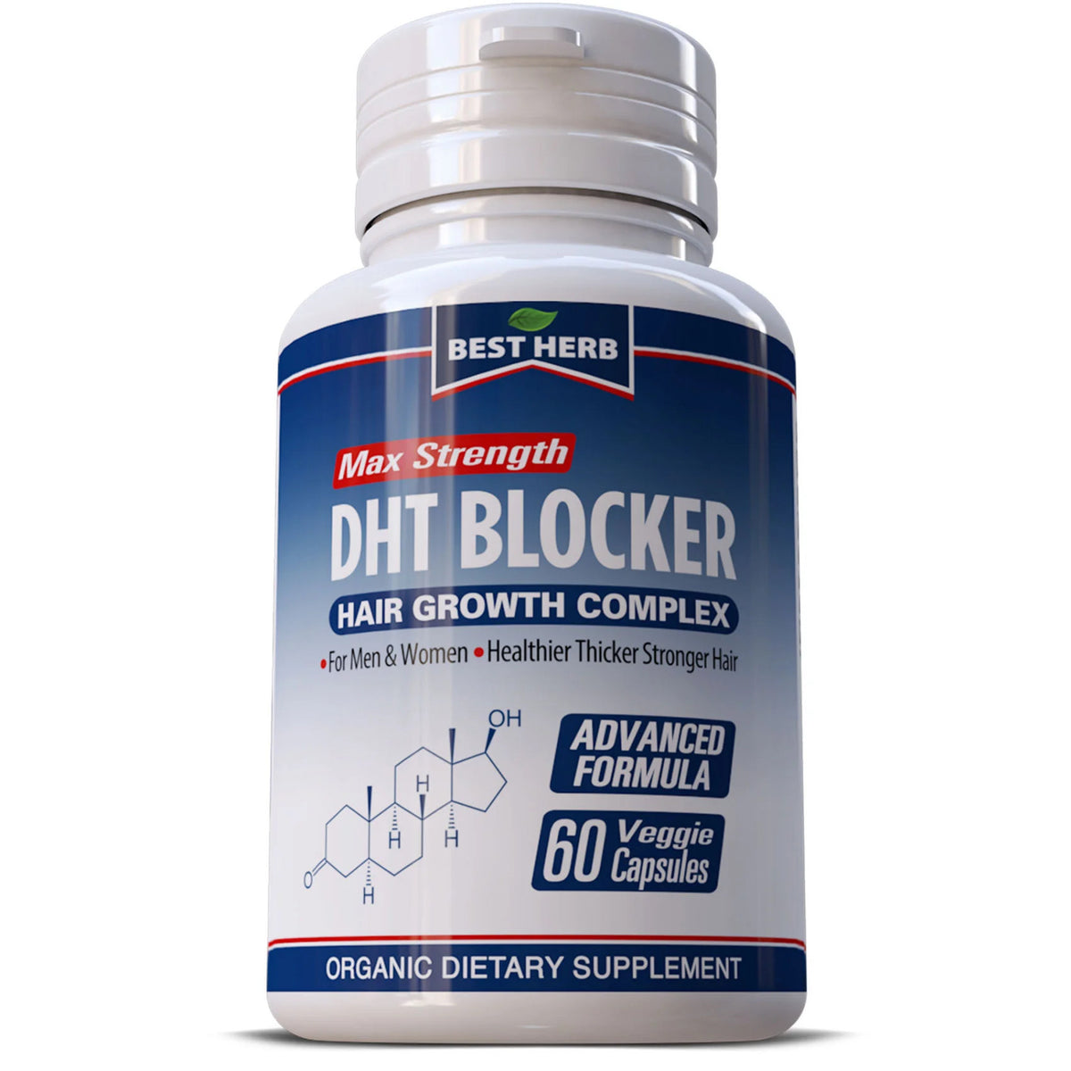 Natural DHT Blocker Hair Loss Prevention - 120 Capsules (2 Bottles)