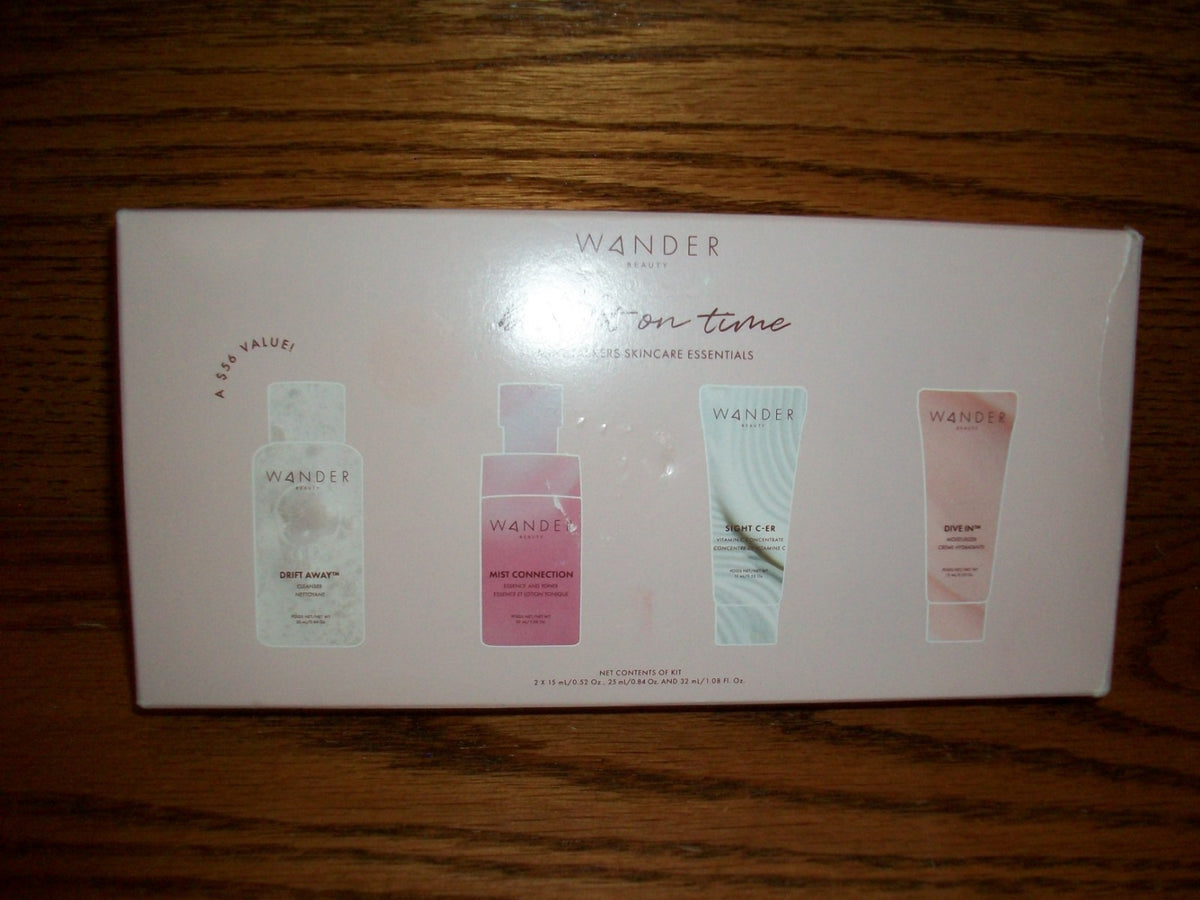 Wander Beauty Bright On Time Mini Skincare Set - 4 Piece Essentials NIB