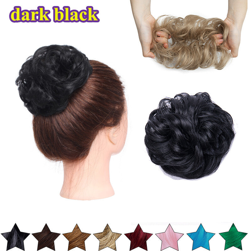 Large Curly Messy Bun Hair Piece Scrunchie for Thick Hair Updo Extensions