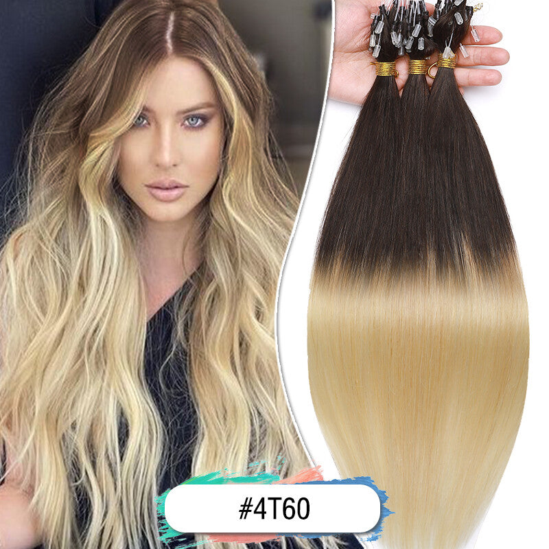 Micro Loop Ring Beads Hair Extensions 100% Remy Human Hair Full Head