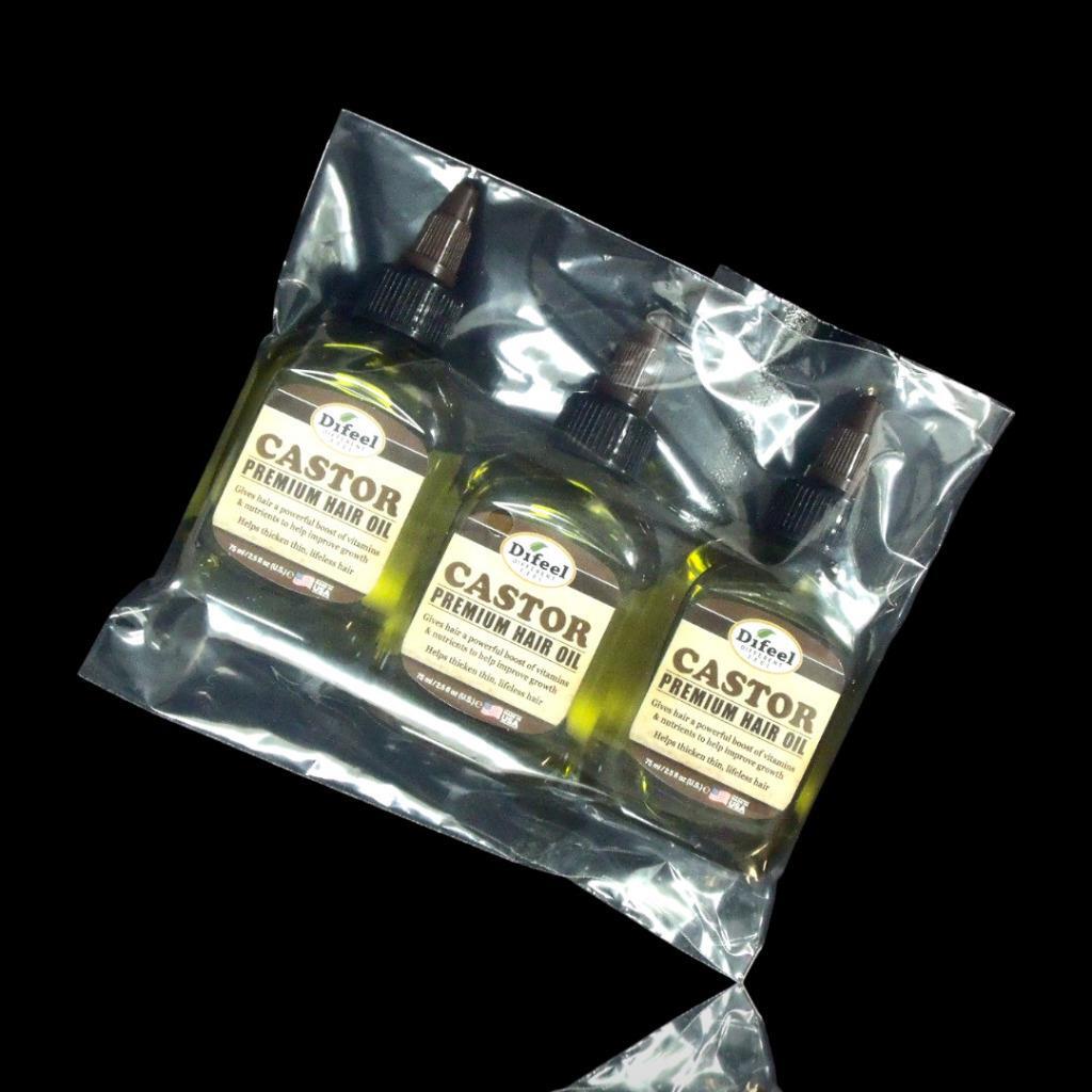 Premium Castor Hair Oil - Alcohol-Free, USA Made, 3 Pack of 2.5oz Bottles