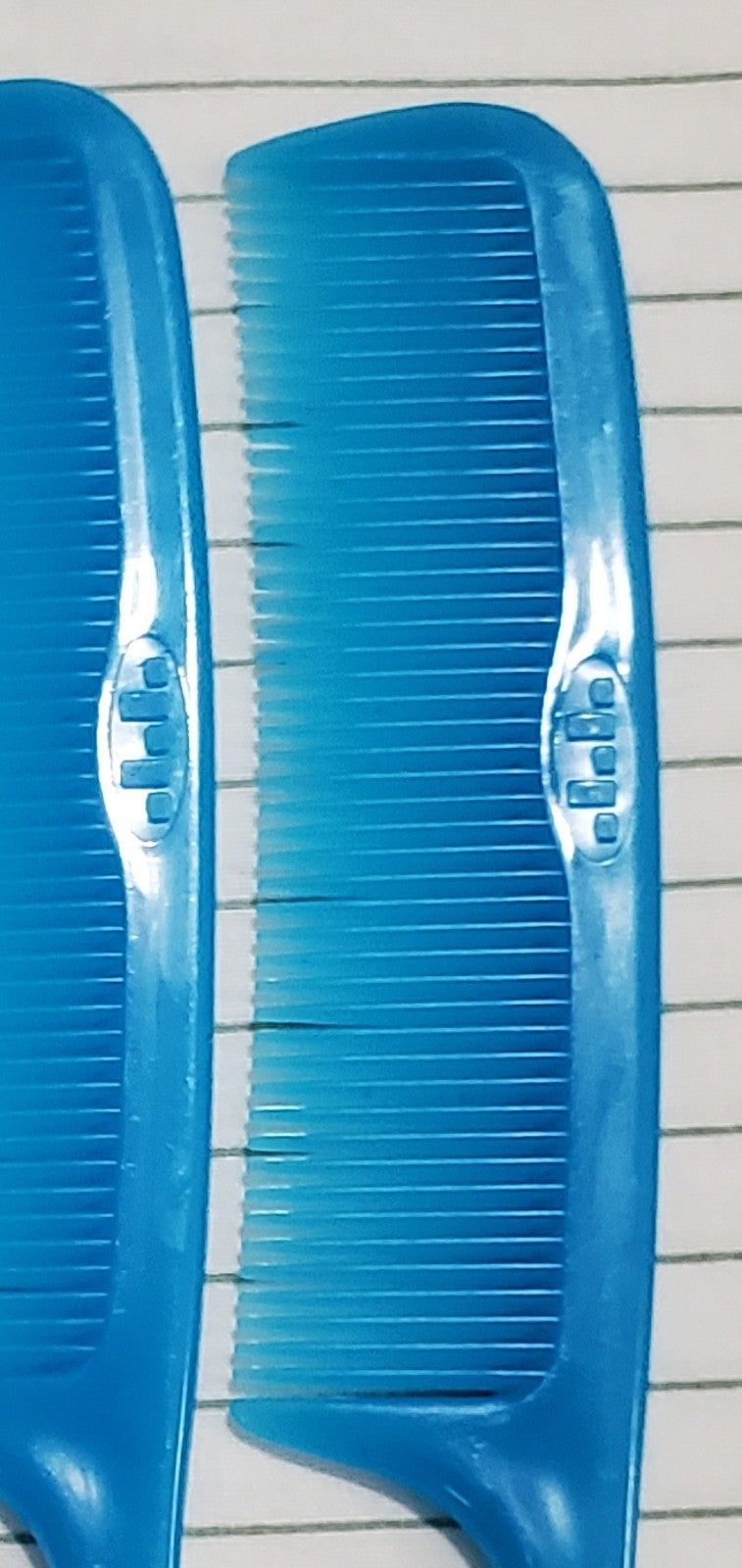 Vintage Unbreakable Blue Rat Tail Comb Set - 8 Inch, 4 Pieces