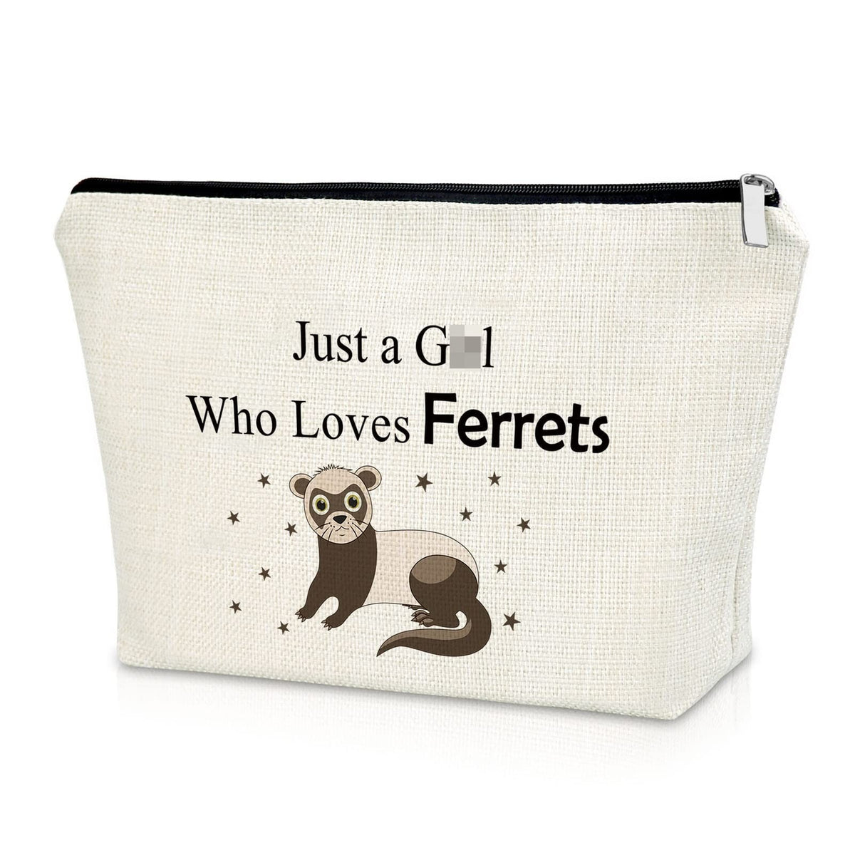 Ferret Lover Makeup Bag for Women - Cute Ferret Animal Gift