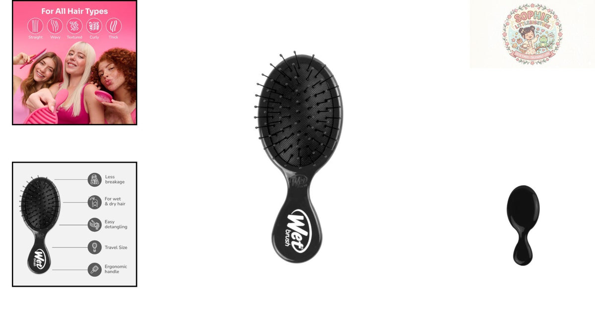 Mini Detangler Brush for All Hair Types - Travel-Friendly, Gentle & Effective