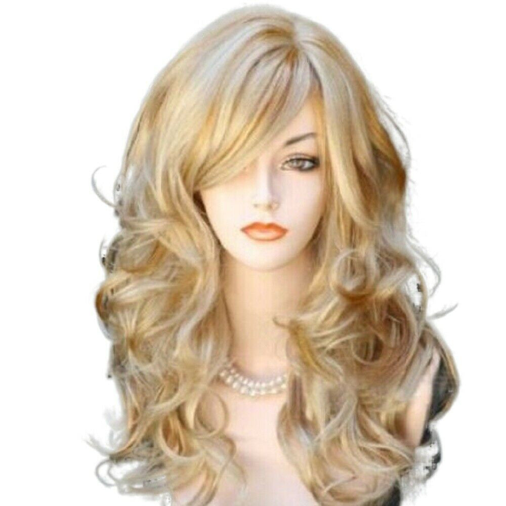 Long Curly Wavy Hair Wig - Heat Resistant Synthetic Full Volume for Women