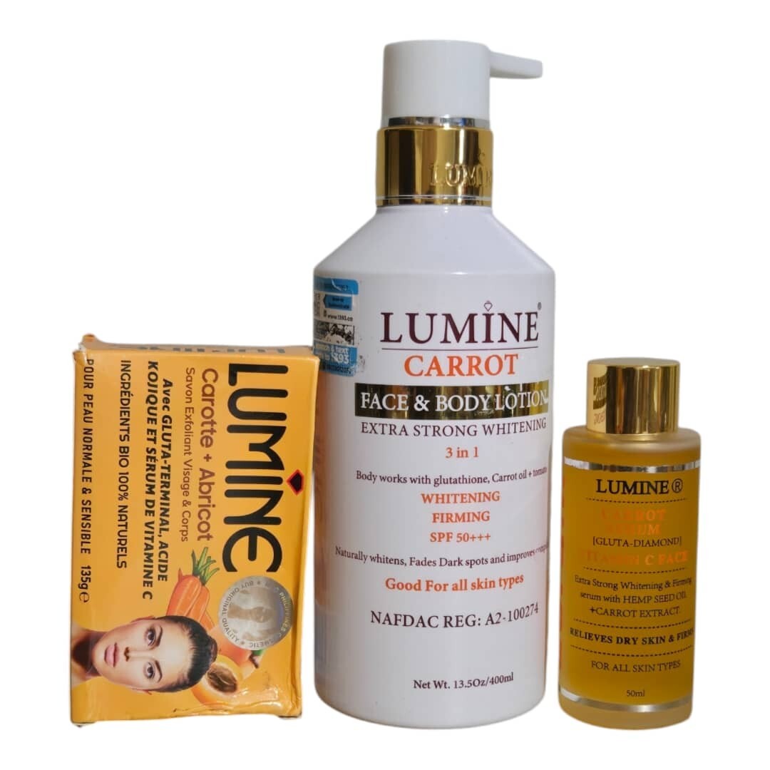 Brightening Carrot & Apricot Serum, Lotion & Exfoliating Soap Set - Hydrating Skin Care