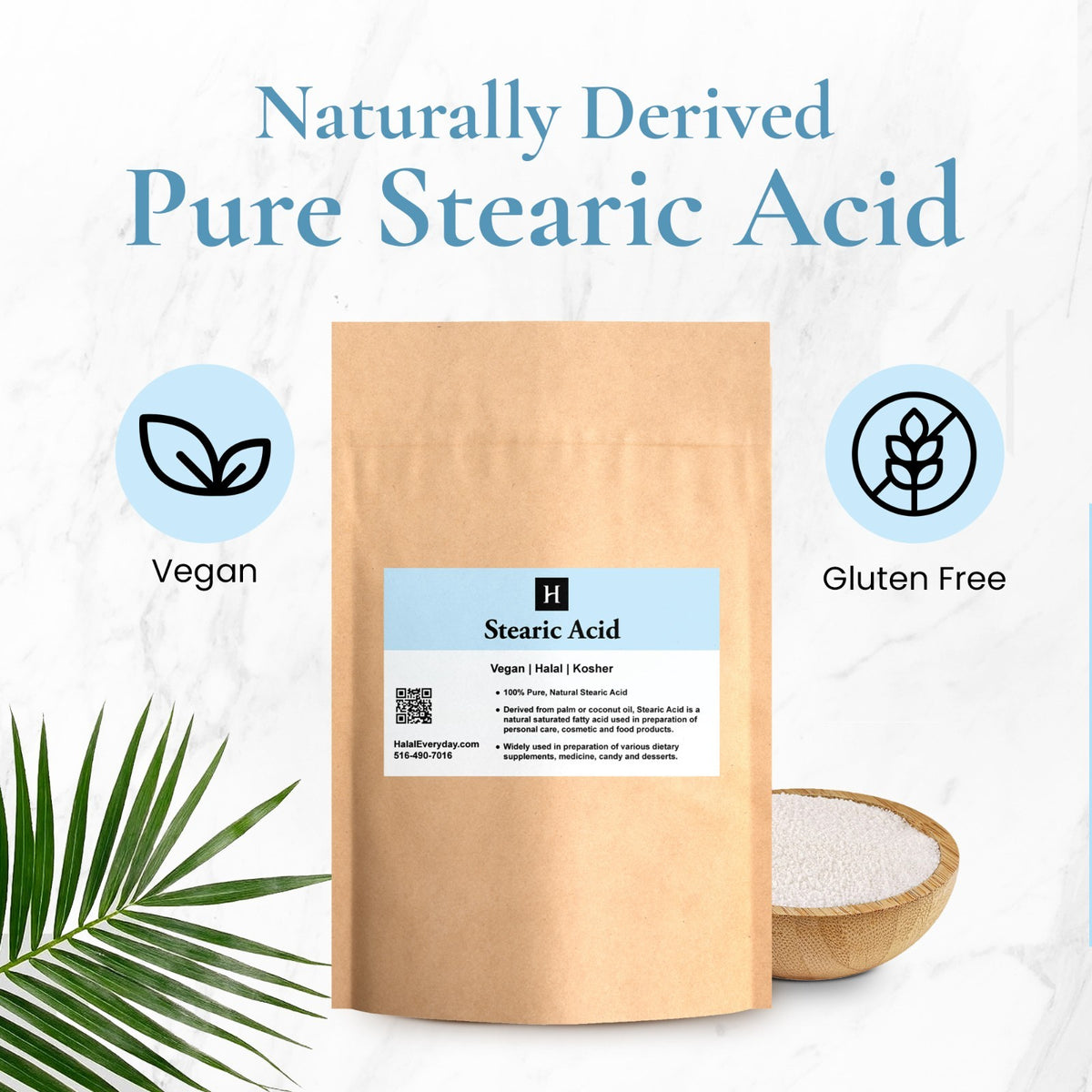 Pure Stearic Acid Flakes for Candle Making, Soap & Cosmetics - Food Grade