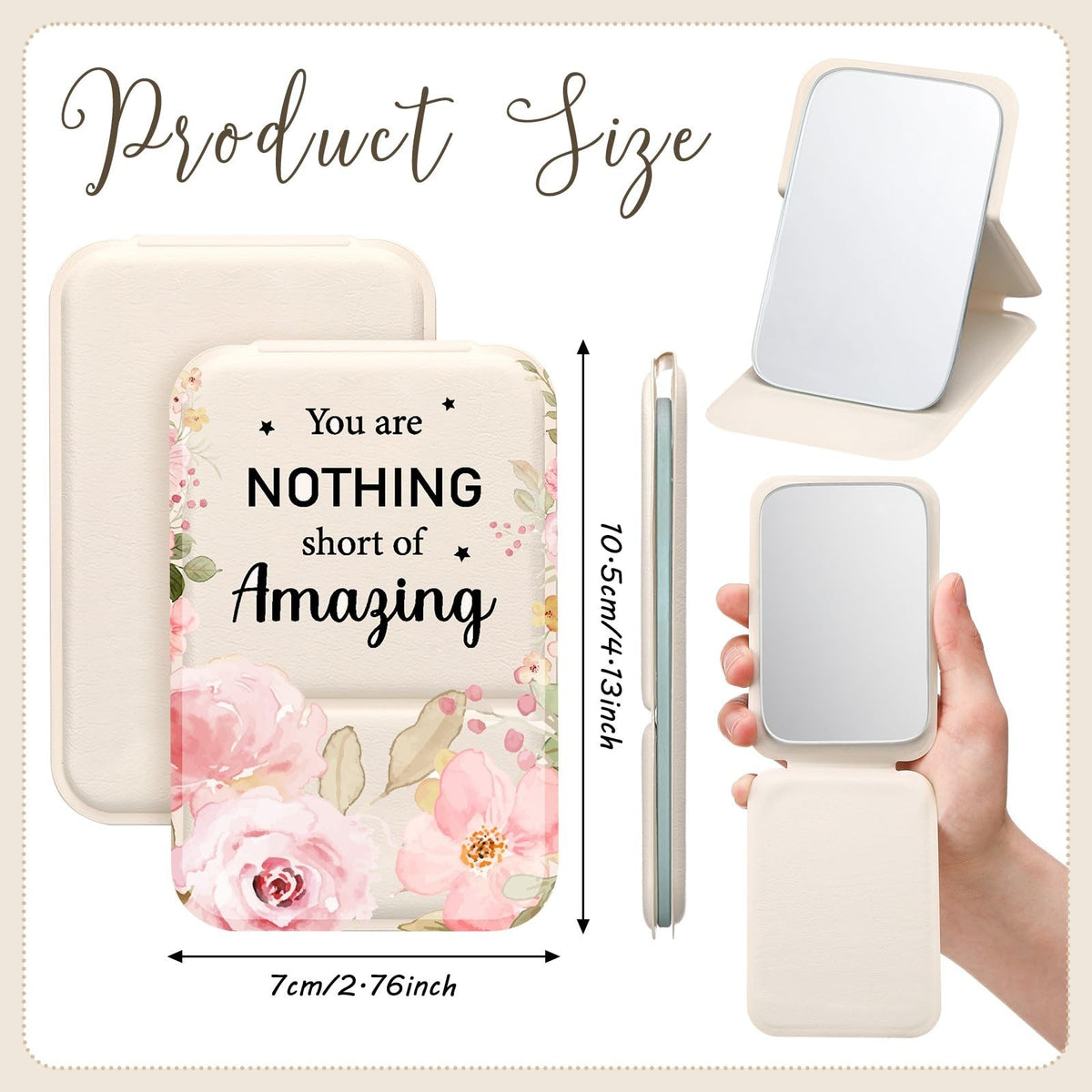 12-Pack Portable Floral Compact Mirrors for Women - Gift Set