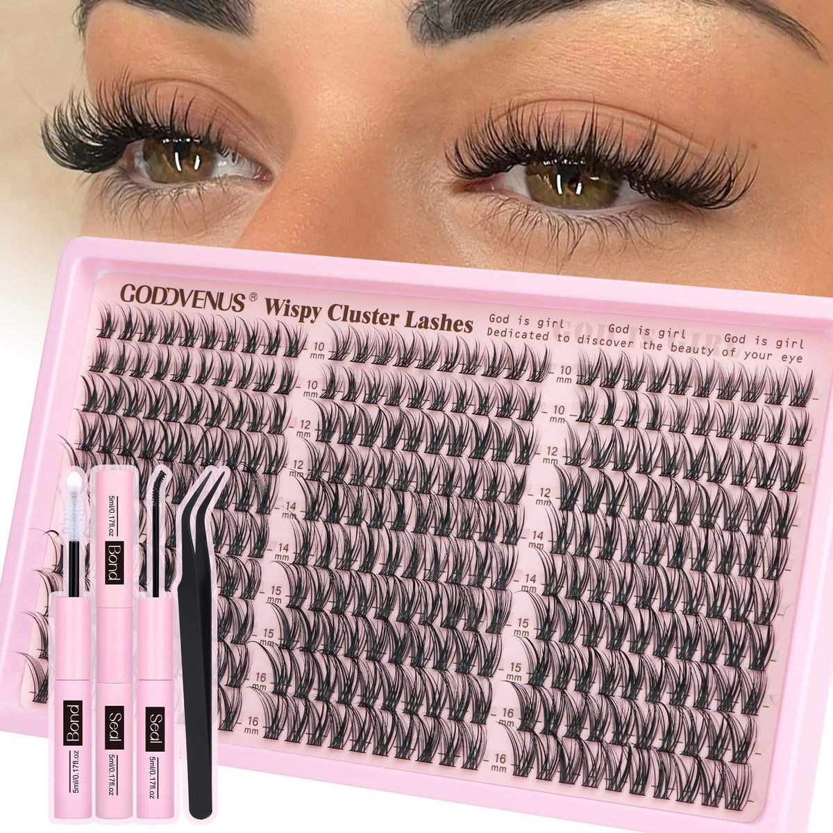 False Eyelash Clusters Kit Wispy Natural Lashes for DIY Glam - Pack of 300