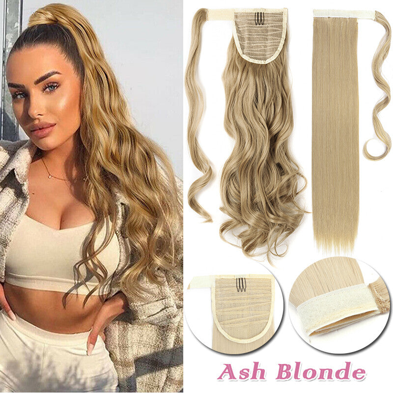 Clip-In Thick Hair Ponytail Extension - Real Human Hair, Various Lengths & Colors