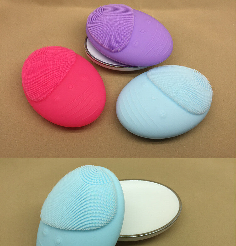 Wireless Electric Facial Cleansing Brush with LED Light Therapy Waterproof Skin Care Device