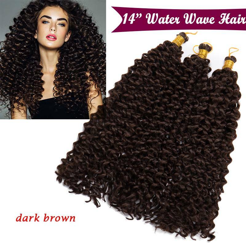 Hair Extensions Pre-Cilled Water Wave Crochet Braids Ombre 8-14 Inch