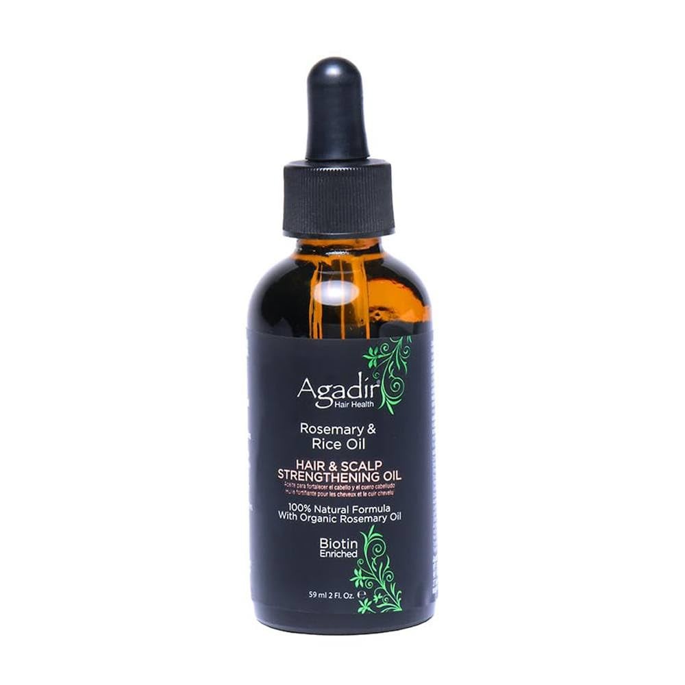 Agadir Rosemary & Rice Water Hair Strengthening Oil 2 oz. - Nourishing Scalp Treatment
