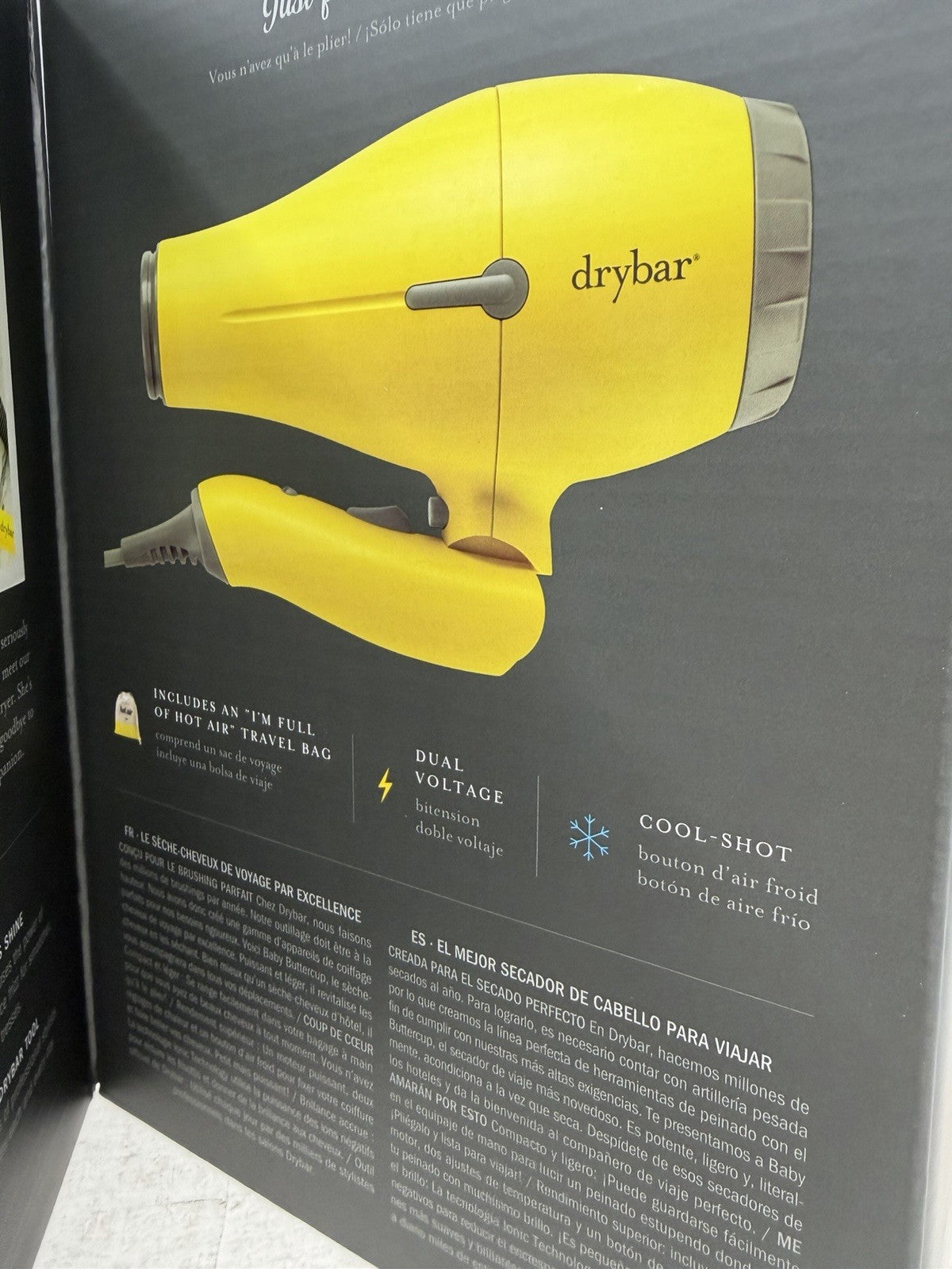 Drybar Baby Buttercup Travel Hair Dryer - Yellow Compact Styling Tool