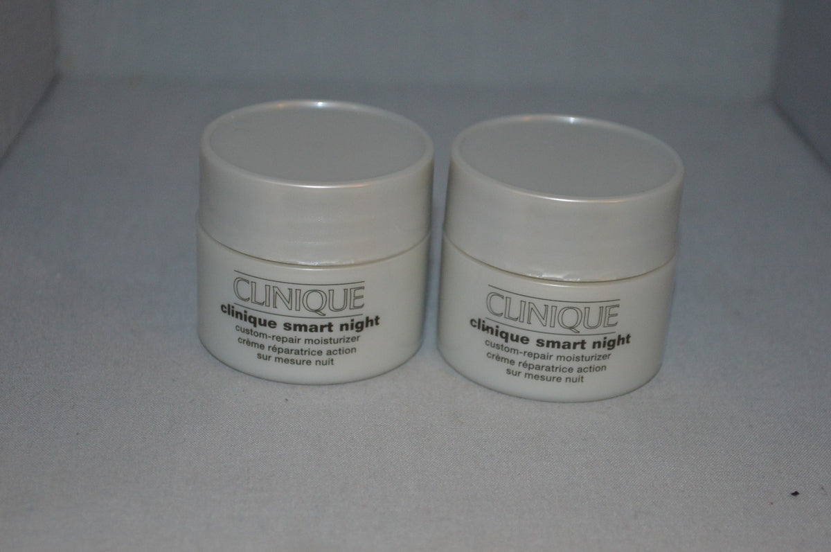 Clinique Smart Night Custom Repair Moisturizer Dry Skin .5oz x2 New