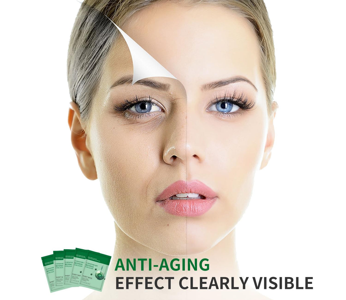 Collagen Face Mask Pack with Retinol & Hydrating Ingredients - 10 Count