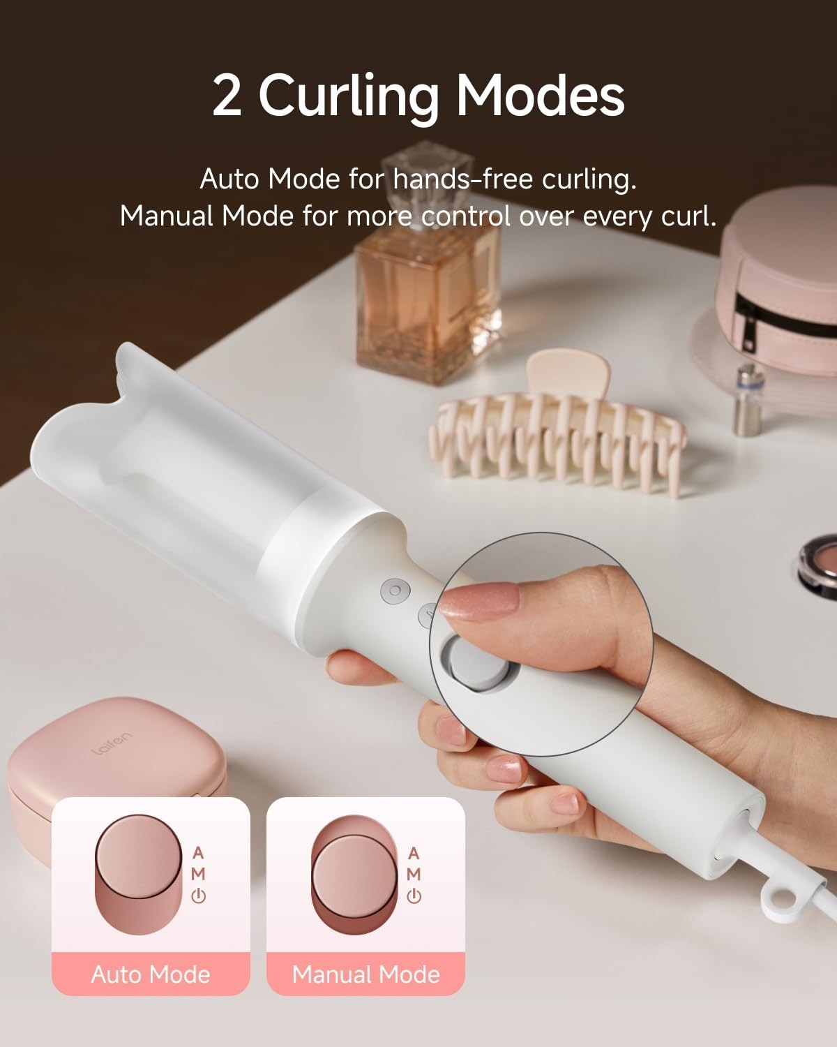 Automatic Curling Iron 1.25 Inch Ceramic Hair Curler with Dual Modes & Tangle-Free Design