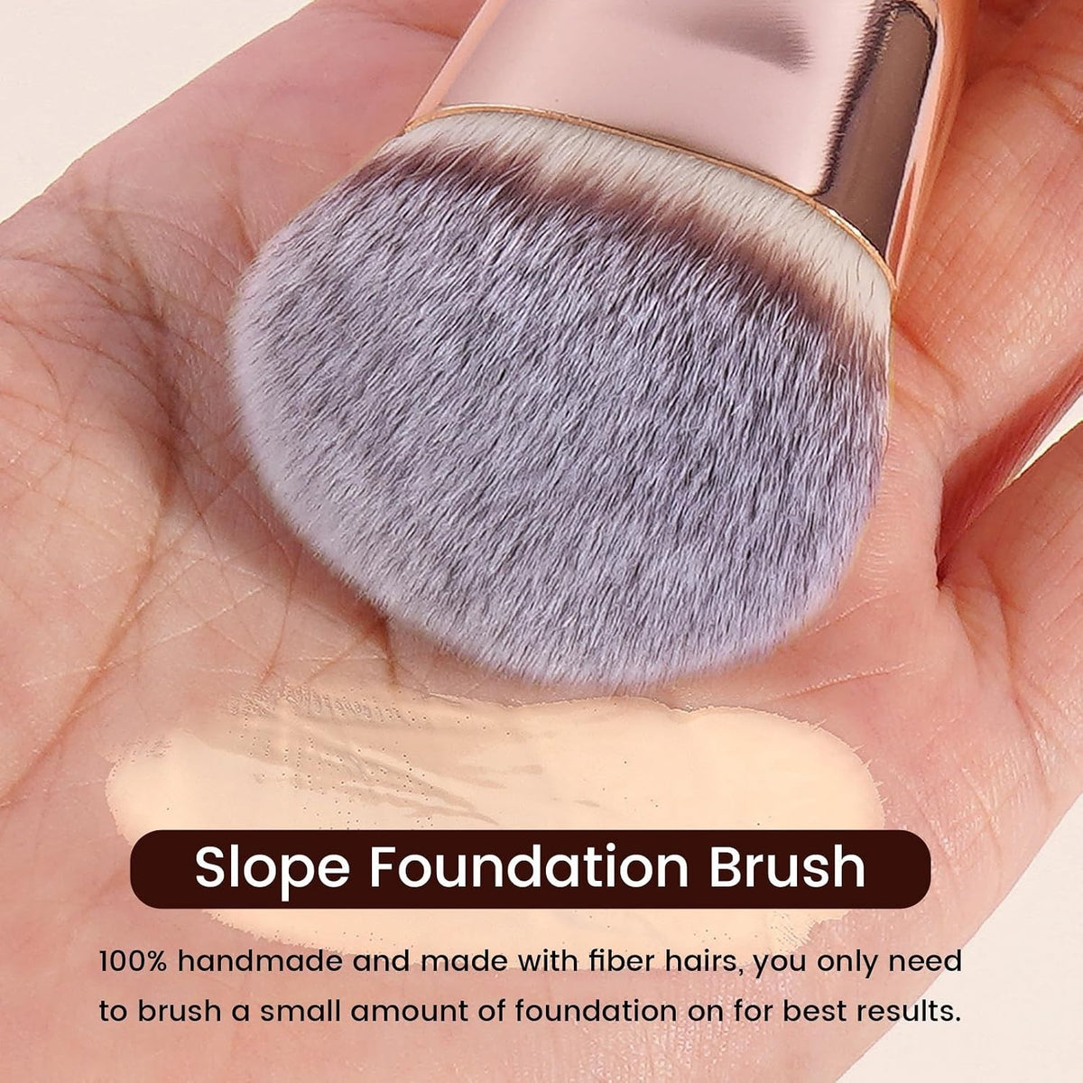 4-Piece Makeup Brush Set - Cruelty-Free Foundation, Concealer & Kabuki Brushes