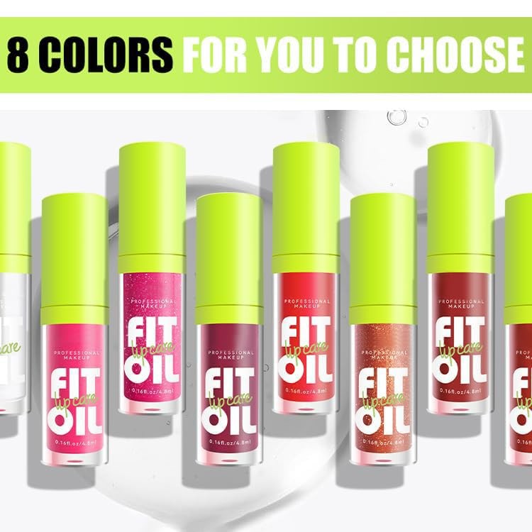 8-Color Lip Plumping Gloss Set with Moisturizing Formula - Voluminous Lip Shine