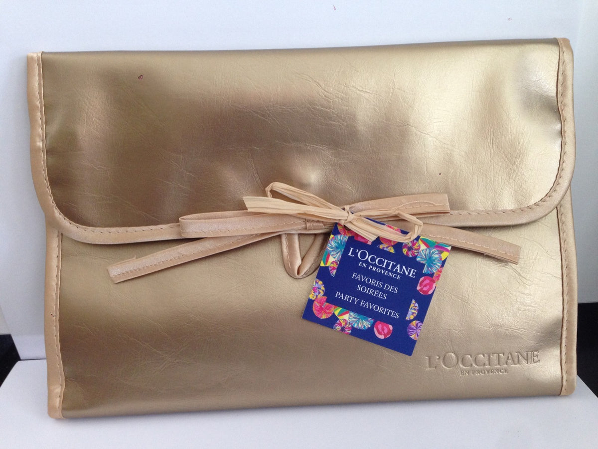 Gold Travel Cosmetic Toiletry Bag Clutch - L’OCCITANE