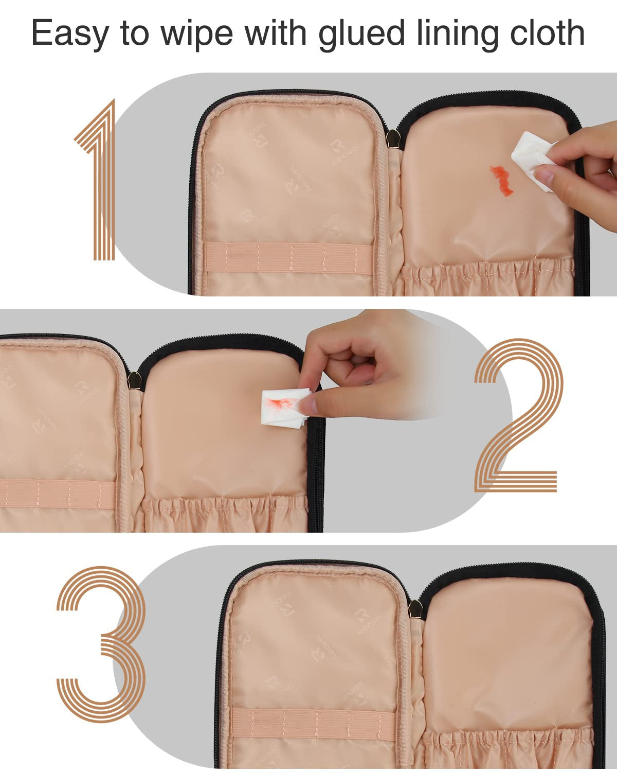 Travel Makeup Bag with Multiple Compartments, Waterproof Small Cosmetic Organizer for Women