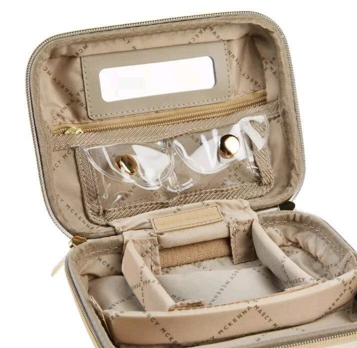 Travel Makeup & Toiletry Organizer Case Bundle - Large & Small, Tangerine