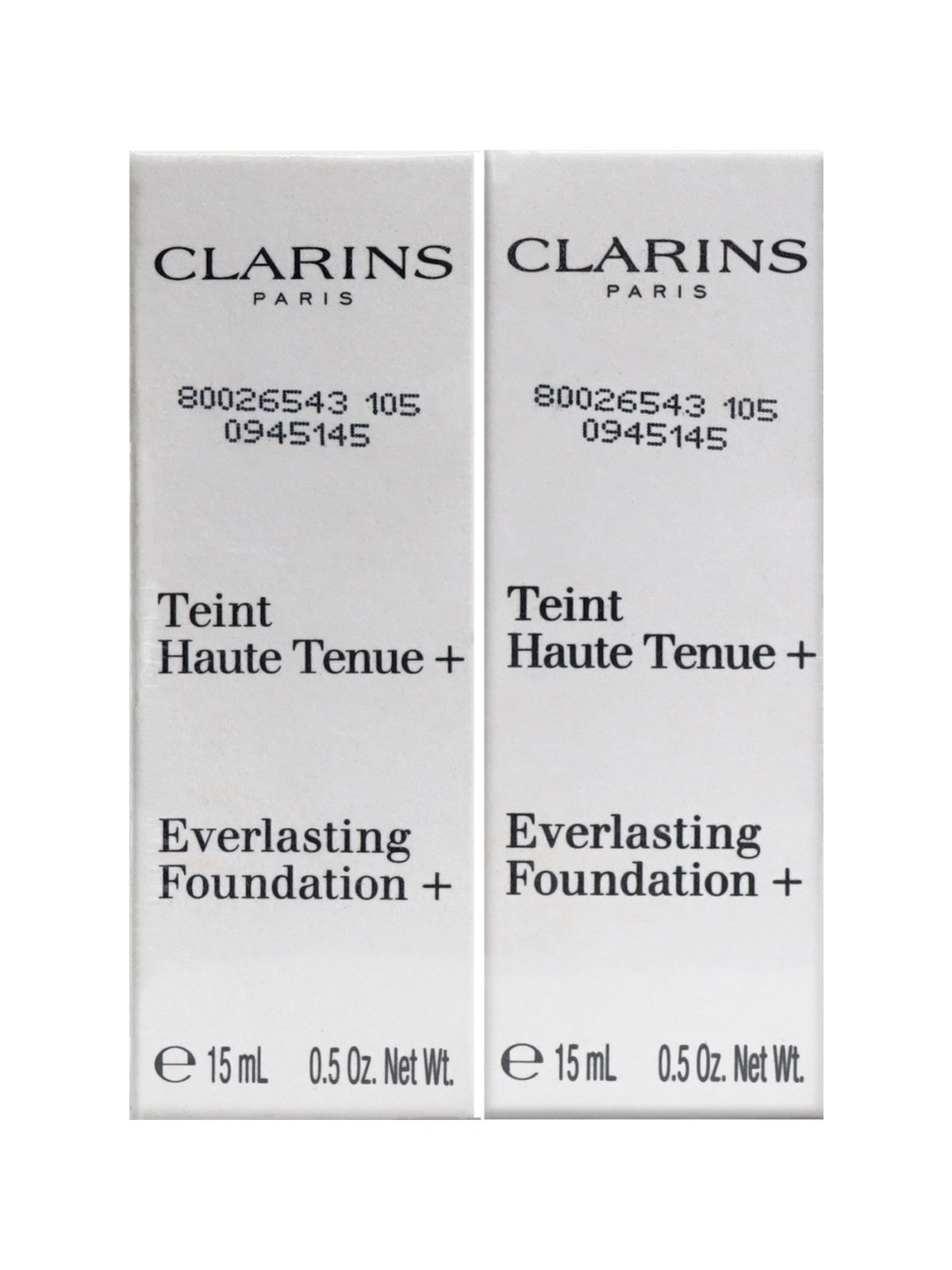 Clarins Everlasting Foundation 105N - Set of 2 0.5 OZ Full Coverage Matte Makeup