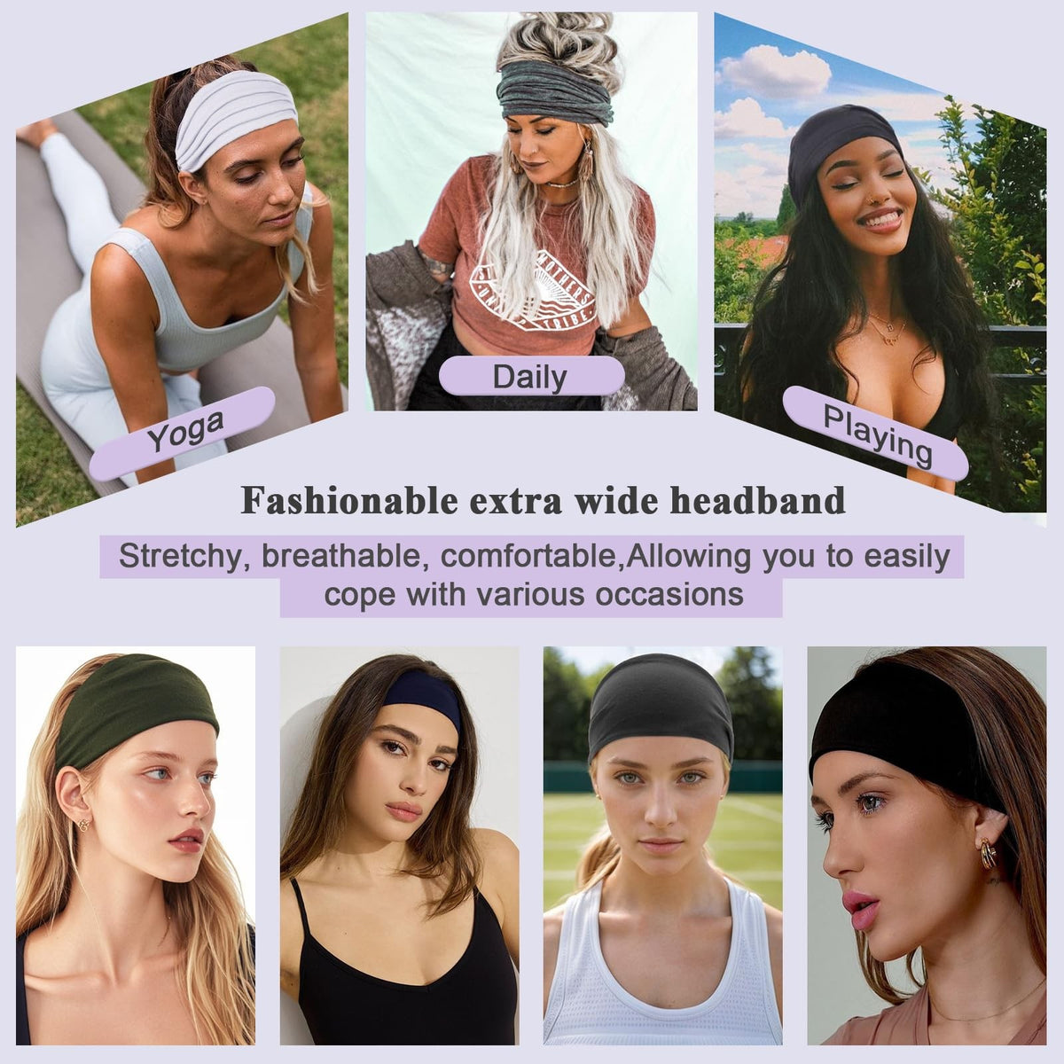 XTREND 6 Packs Wide Headbands for Women 1 Count (Pack of 6), Tie Dye