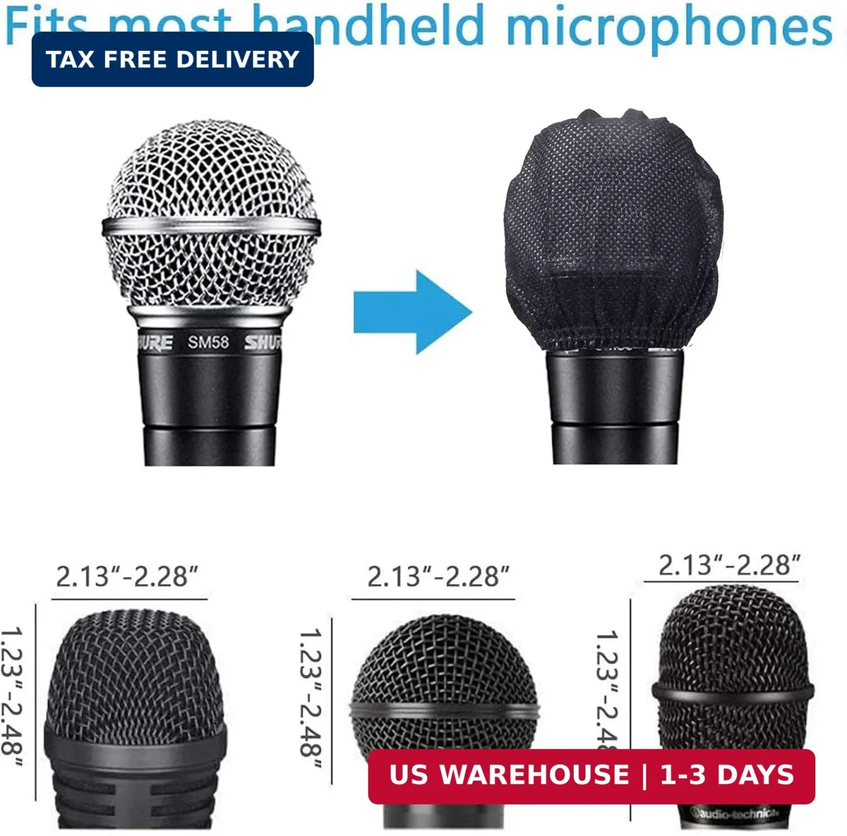 Disposable Microphone Covers 200 Pack | Handheld Windbreaker & Hygiene Protectors
